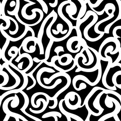 Poster - Geometric Scrollwork Sharp Angular Twists Seamless Pattern Design for Modern Projects