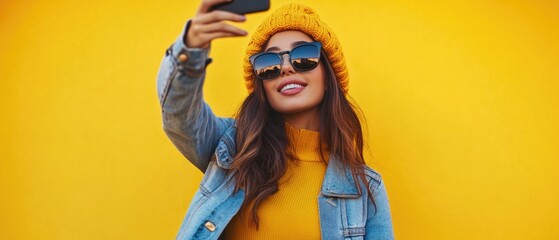 Poster - A person taking a photo of themselves using their smartphone