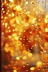 Poster - A collection of colorful beads hanging from a window