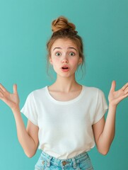 Poster - A young woman displaying surprise and alarm