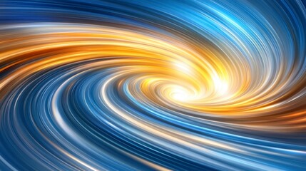 Poster - abstract swirling vortex of blue, gold, and white light, creating a dynamic and energetic visual. th