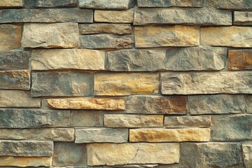 Poster - A close-up shot of a stone wall featuring a fire hydrant