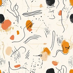 Poster - Elegant Minimalist Scribble Pattern Design with Open Spaces for Backgrounds and Textures