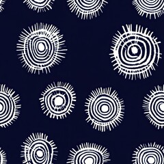 Poster - Seamless Pattern Minimalist Shibori Circles Crisp Design
