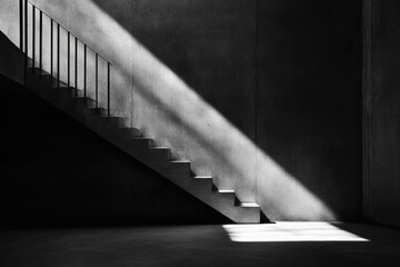 Aufkleber - A classic staircase photographed in monochrome tones