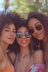 Poster - A group of three women standing side by side, possibly friends or colleagues