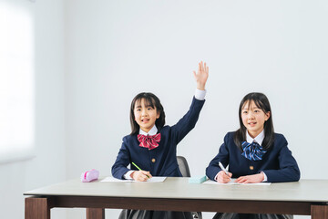 Poster - 授業を受ける女子小学生のグループ