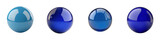 Elegant and Minimalist Reflective Glass Spheres in Various Shades of Blue Indigo Cobalt and Turquoise Colors   Abstract 3D Rendered Conceptual or Digital Art Background