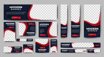 Poster - ad banners for business corporate campaign promotion template. modern web ad banner template set. cu