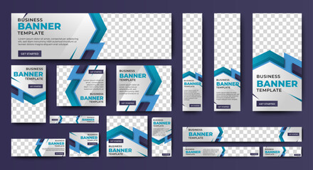 Fototapete - Set of banners templates for web ads campaign. Business corporate background cover for multipurpose. vector