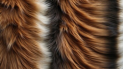 Aufkleber - Furry animal skin pattern featuring rich brown, black, and white tones with wavy textures, ideal for text overlay and design applications.