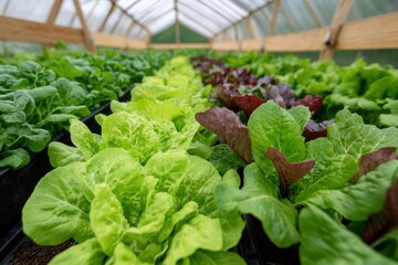 Poster - Sustainable Urban Agriculture Revolution High-Yield Hydroponic Lettuce Cultivation in Next-Gen Greenhouse Demonstrating Precision Vertical Farming Innovations