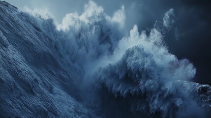 Poster - A massive tidal wave frozen in mid-motion with stunning detail.