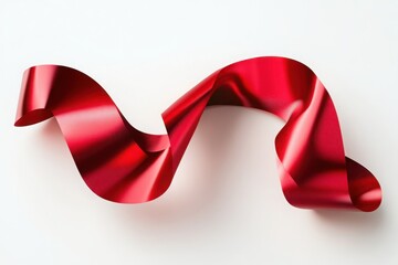 Wall Mural - a flowing red ribbon with smooth curves and waves creating a dynamic and eye-catching visual effect that draws attention and adds a pop of color