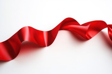 Wall Mural - a flowing red ribbon with smooth curves and waves creating a dynamic and eye-catching visual effect that draws attention and adds a pop of color