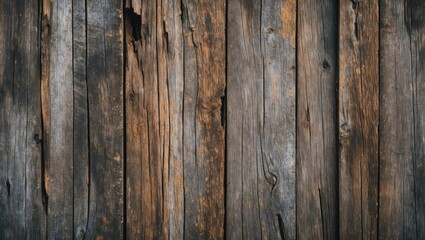 Aufkleber - Grunge wood texture featuring weathered dark brown and gray planks arranged vertically with natural imperfections and rustic appeal in a seamless design.