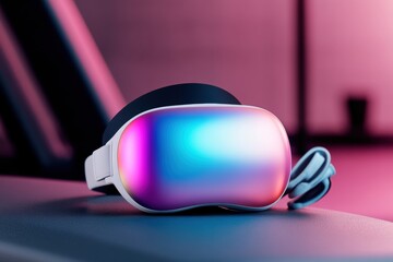 Aufkleber - Futuristic Mixed Reality Immersion Sleek VR Headset with Vibrant Gradient Design - Next-Gen Digital Experience for Innovative Tech Enthusiasts