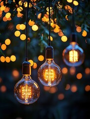 Poster - A beautiful display of lights hanging from a tree creating a magical atmosphere for evening gatherings