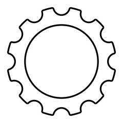 Wall Mural - gear wheel silhouette shape, settings icon symbol, black and white vector illustration