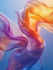 Poster - Colorful wave of vibrant hues flowing gracefully in an abstract design evoking movement and energy