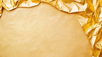 Poster - Smooth gold against paper forming elegant curves and waves leaf a clean white background