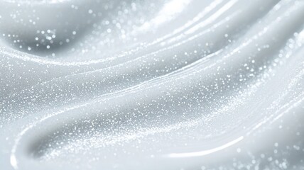 Aufkleber - dynamically, liquid Silvery flowing creating shimmering waves glinting with metallic sparkle against sleek background