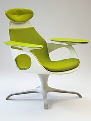 Poster - Comfortable chair with a green seat perfectly designed for relaxation and style in any environment