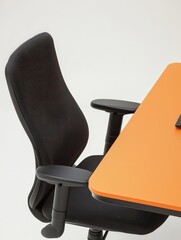 Poster - Desk with a laptop on it demonstrating an organized and productive workspace for daily activities