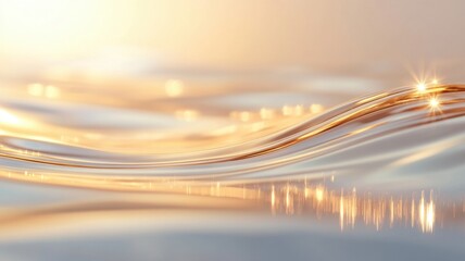 Aufkleber - Sunlight glinting off golden liquid, aesthetic shimmering surface and delicate wavelets causing summer background