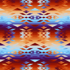 Fototapete - Seamless pattern of a triangles.. Aztec geometric ornament. Vector illustration. Seamless pattern.