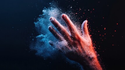 Aufkleber - Immersive Digital Interface Quantum Interaction Visualization Exploring Human-Technology Symbiosis through Particle Dynamics and Gestural Tracking in Next-Gen Communication Ecosystems