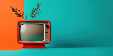 Poster - Retro Revival Mid-Century Modern Television Design - Nostalgic Tech Aesthetic for Digital Creators and Vintage Marketing Storytelling