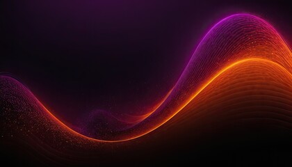 Poster - 3D abstract background with glowing flowing waves with particles
1