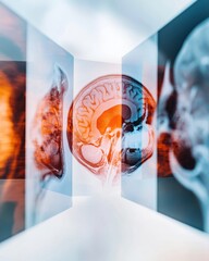 Aufkleber - Augmented Neuroscience Visualization Next-Gen Medical Imaging Technology Revealing Brain Anatomy in Immersive Mixed Reality Interface