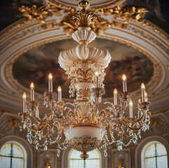 Poster - Beautiful chandelier. Luxury. expensive.