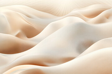 Aufkleber - Stunning desert landscape featuring soft sand dunes with abstract wavy lines in neutral colors creating a serene view
