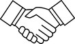 © SVG Premium Shop - handshake icon line art vector illustration,handshake out line icon