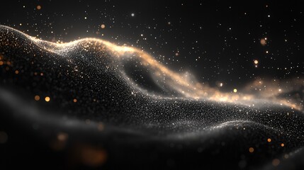Poster - Black background showcasing golden and white stars creating a stunning celestial display of light