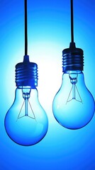 Poster - Two stylish light bulbs hanging from a ceiling creating a modern ambiance in a trendy interior space