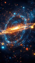 Poster - Stunning view of a spiral galaxy with a bright star at its center illuminating the cosmos