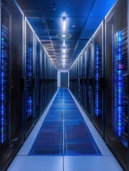 Poster - Comprehensive server room equipped with cutting-edge technology and organized data management systems