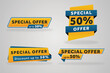 © Senandung - Set of discount sale special offer promotion badge banner in a minimalist style