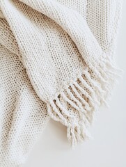 Poster - Soft white blanket laid out smoothly on a bed offering comfort and warmth in a cozy setting