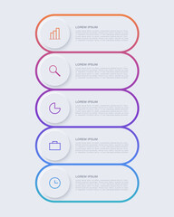 Poster - vertical infographics design template with 5 steps or parts