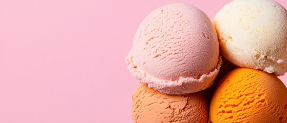 Aufkleber - Soft Pastel Ice Cream Artistry Minimalist Dessert Showcasing Trendy Color Palette and Textural Indulgence for Gourmet Food Marketing