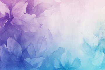 Poster - Calm gradient background transitioning from lavender to pale blue with floral elements for serene design applications