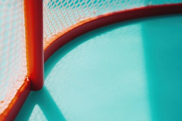 Aufkleber - Minimalist Hockey Goal Design High-Performance Sports Infrastructure Visualizing Precision Engineering and Strategic Scoring Potential in Modern Athletic Environments
