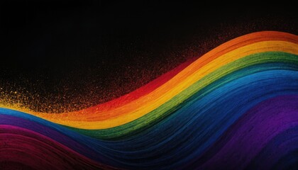 Poster - Illustration of a rainbow against a black background
1