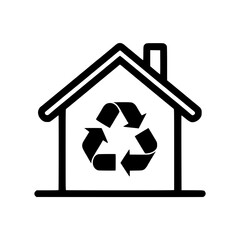 Wall Mural - eco-friendly home: recycling for sustainability icon of a house with the recycling symbol inside pro