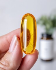 Poster - Minimalist Wellness Revolution Golden Omega-3 Supplement Captures Holistic Health Trends with Sleek, Transparent Nutrition for Modern Self-Care Enthusiasts